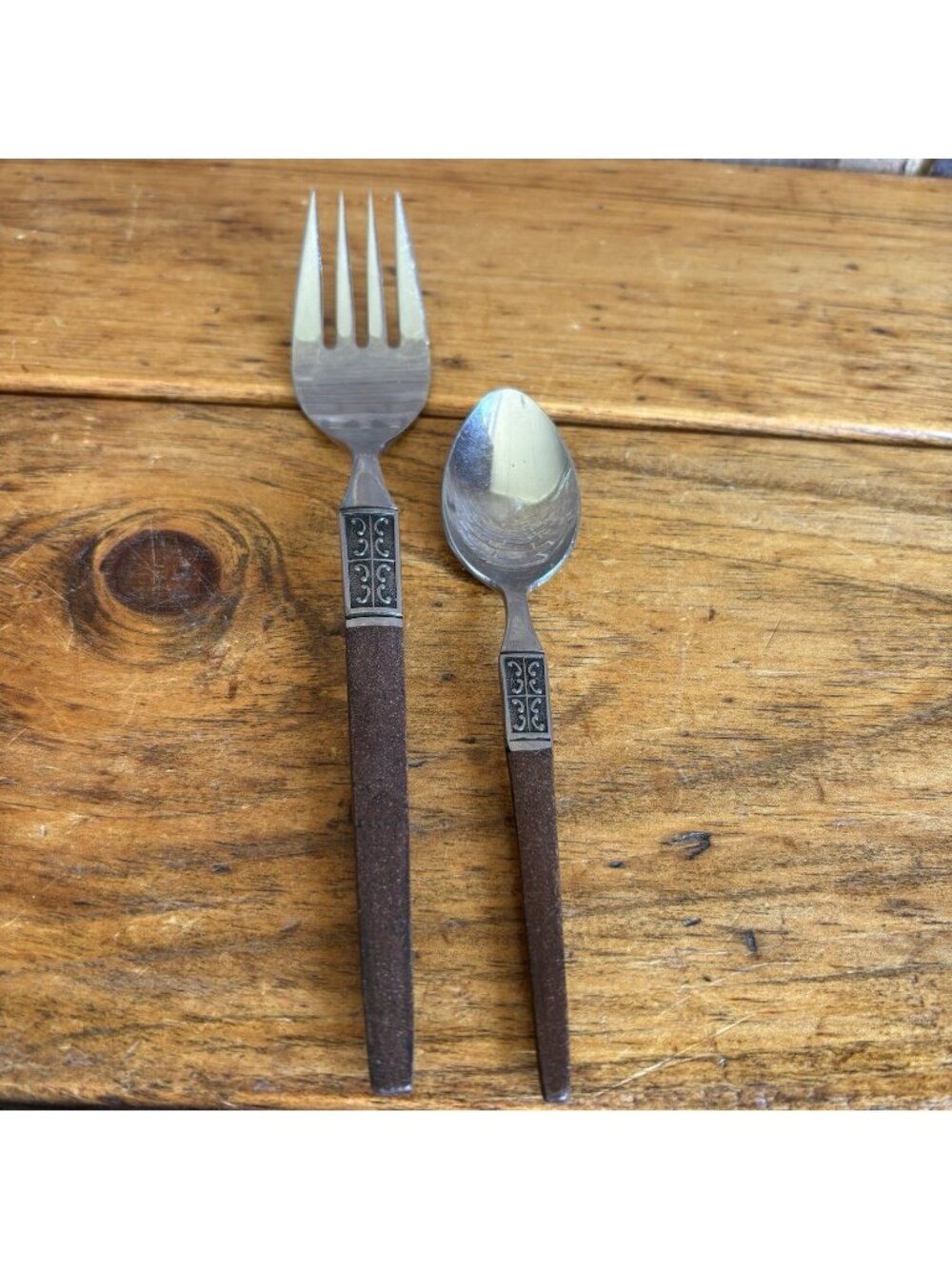 Ekco Eterna Lagoya Stainless Steel Japan Flatware Serving Fork And Teaspoon